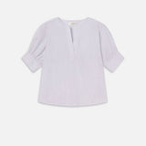 FRAME - The V-Neck Popover -- Steel Blue Multi