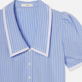 FRAME - The Stripe Sailor Blouse -- Oxford Blue Multi
