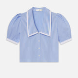 FRAME - The Stripe Sailor Blouse -- Oxford Blue Multi