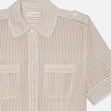 FRAME - The Stripe Utility Shirt -- Cream Multi