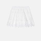 FRAME - The Deco Eyelet Skirt -- White