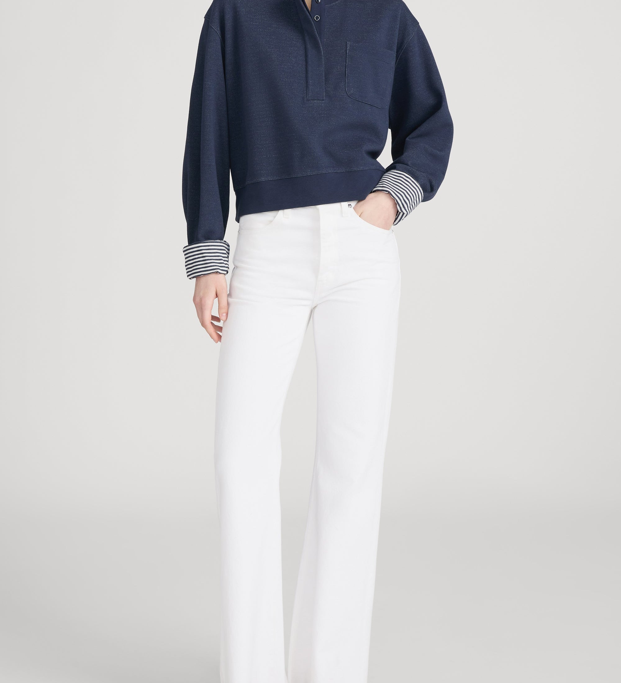 FRAME - The Stripe Cuff Sweatshirt