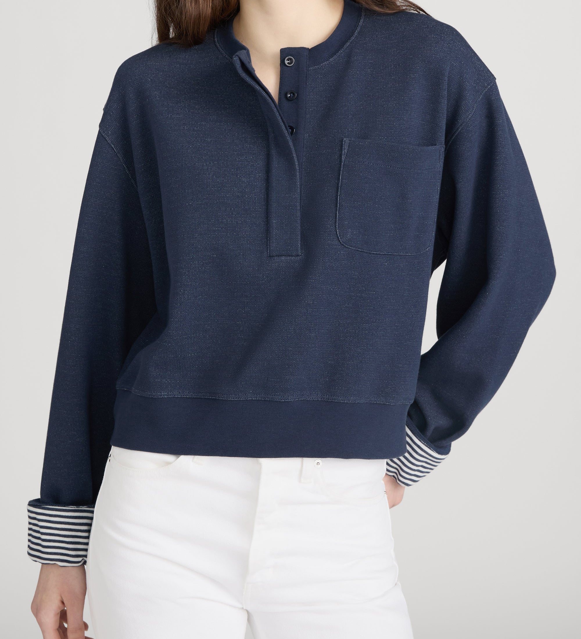 FRAME - The Stripe Cuff Sweatshirt
