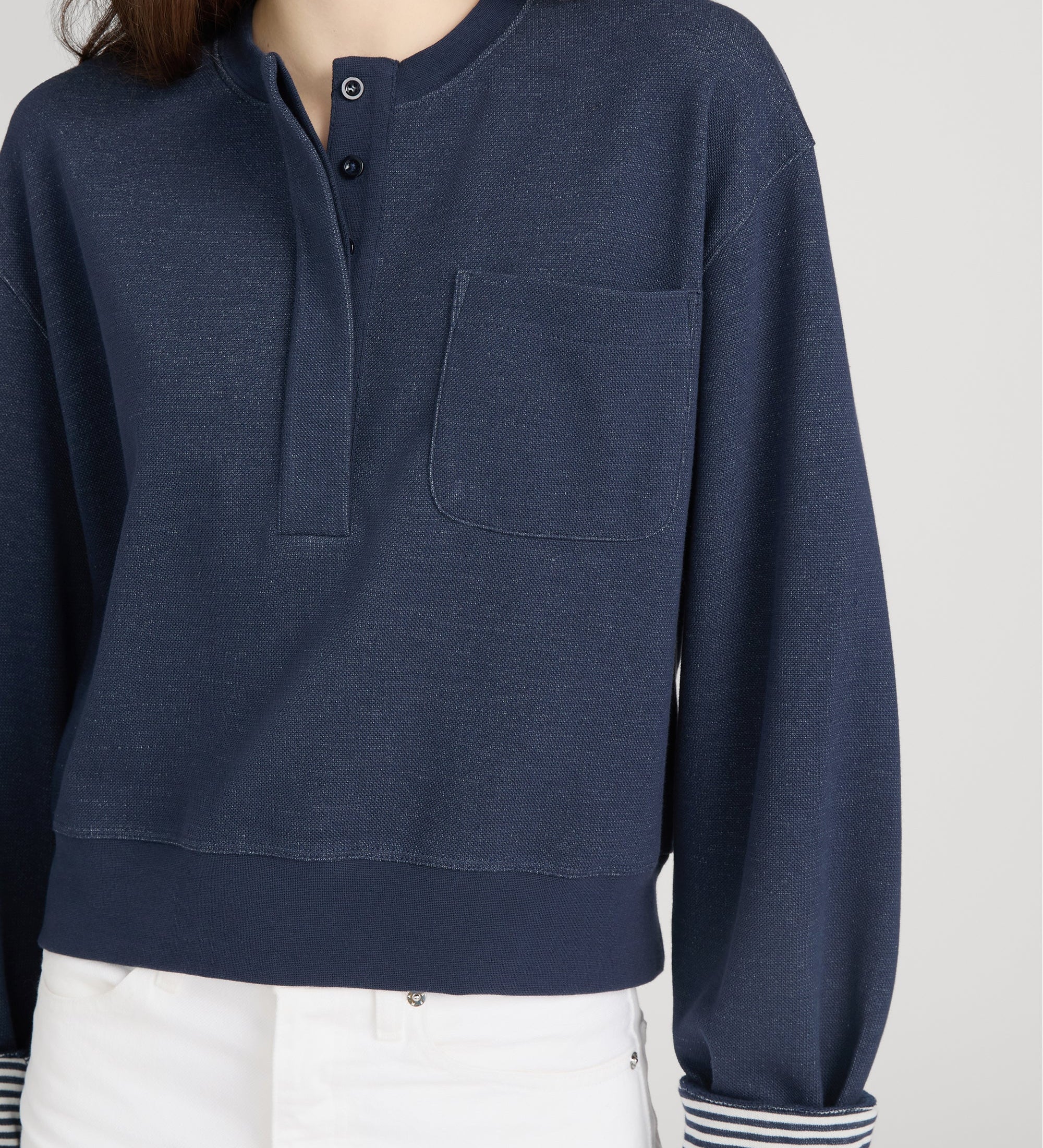 FRAME - The Stripe Cuff Sweatshirt