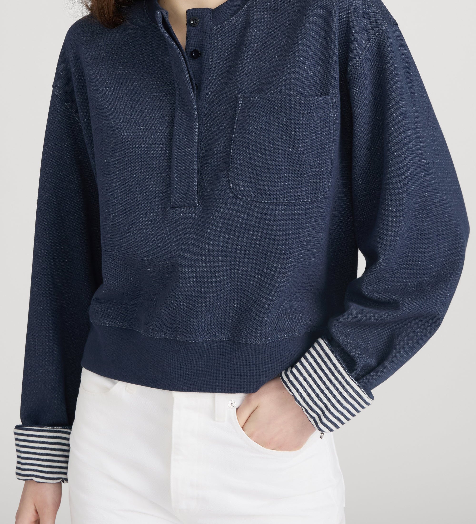 FRAME - The Stripe Cuff Sweatshirt