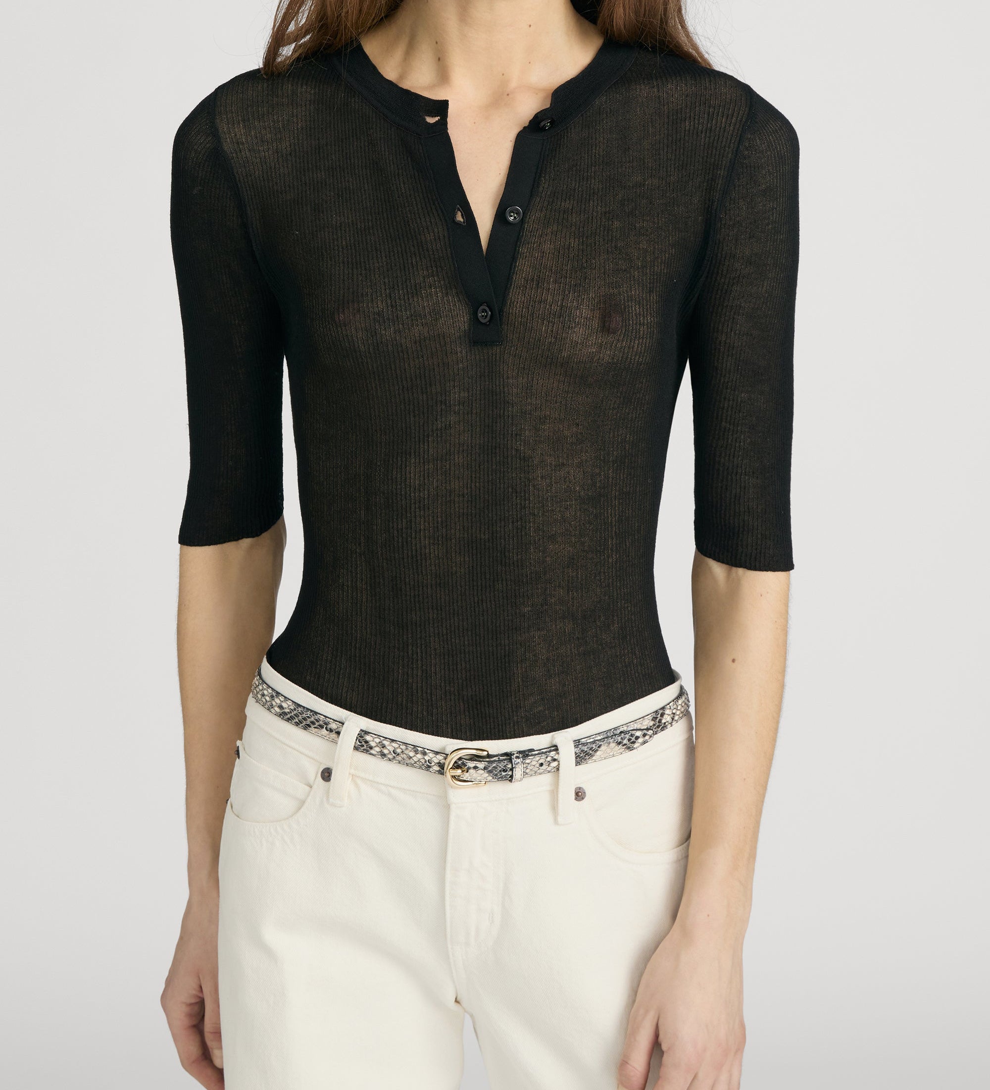FRAME - The Henley Rib Tee