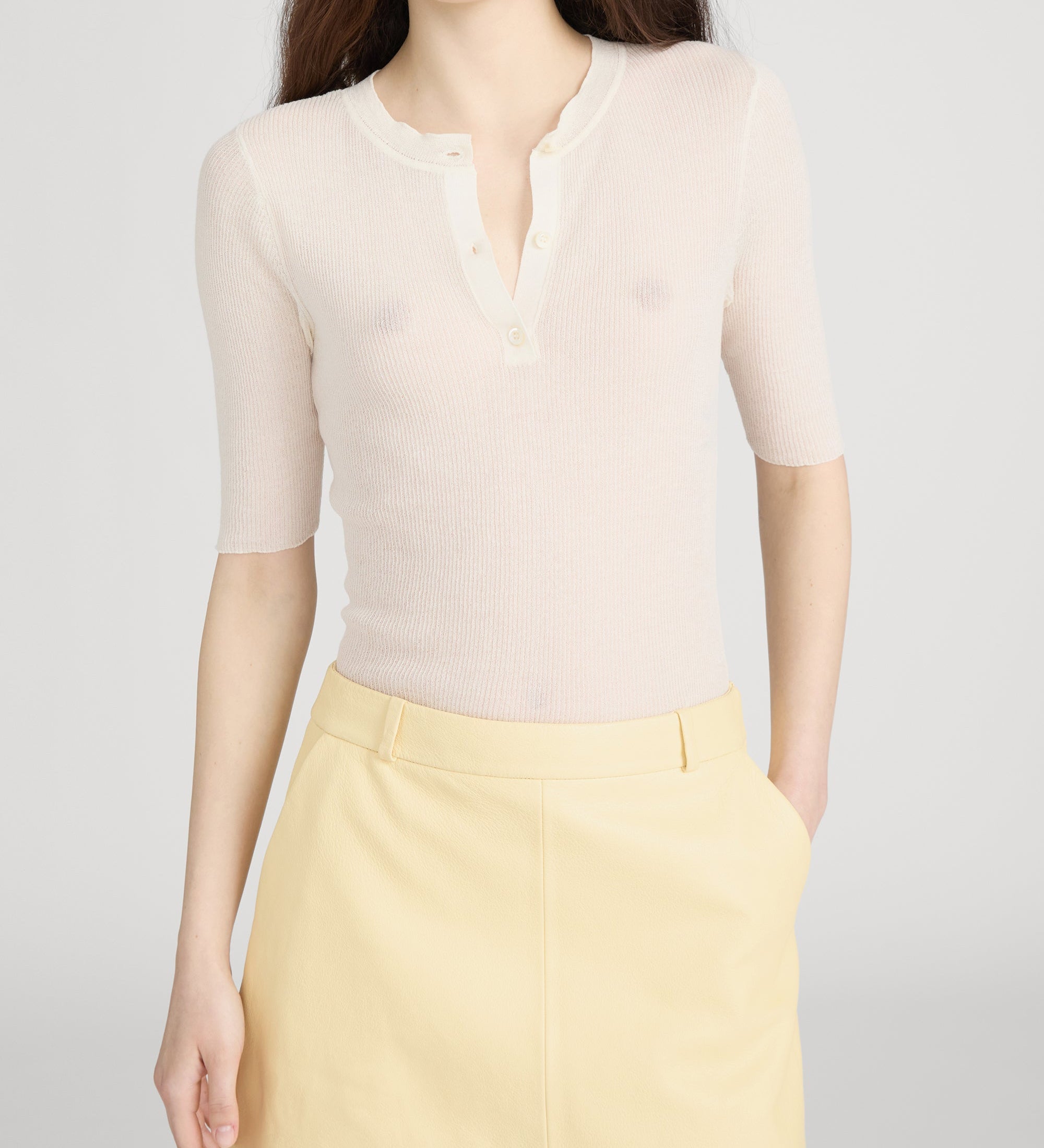 FRAME - The Henley Rib Tee