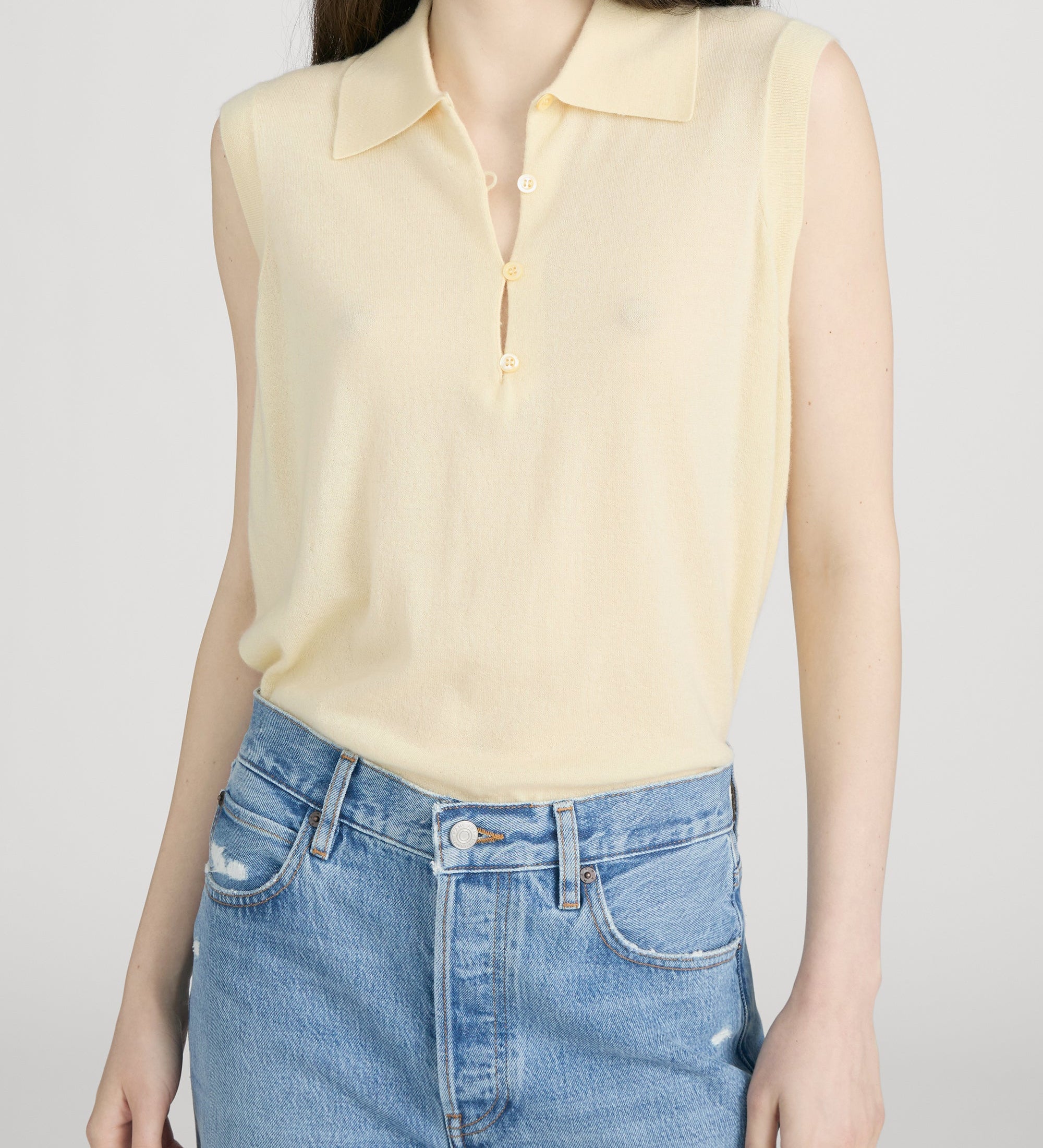 FRAME - The Cashmere Sleeveless Polo