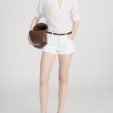 FRAME - The Linen V - Neck Popover Top