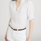 FRAME - The Linen V - Neck Popover Top
