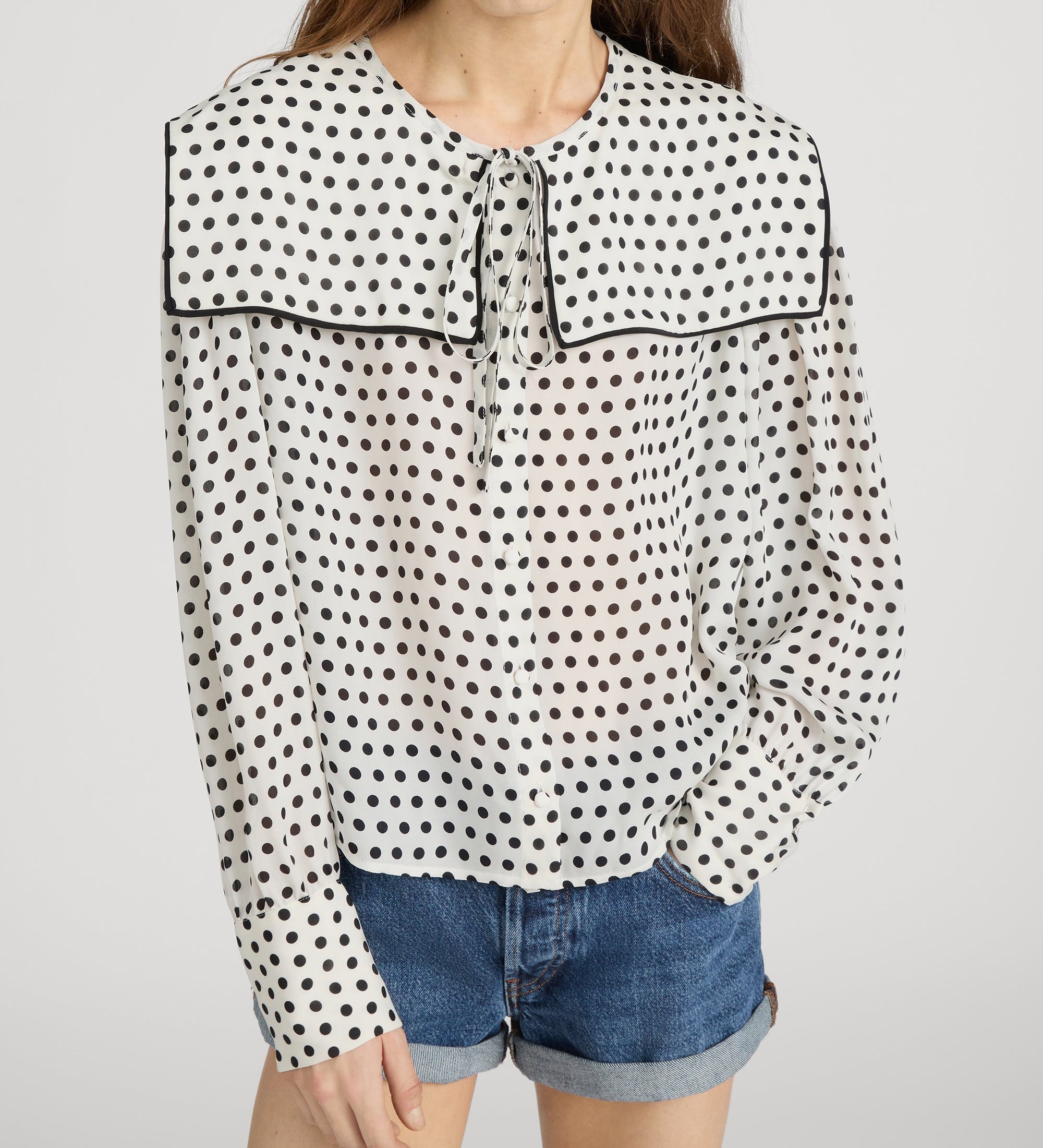FRAME - The Polka Dot Fleet Blouse