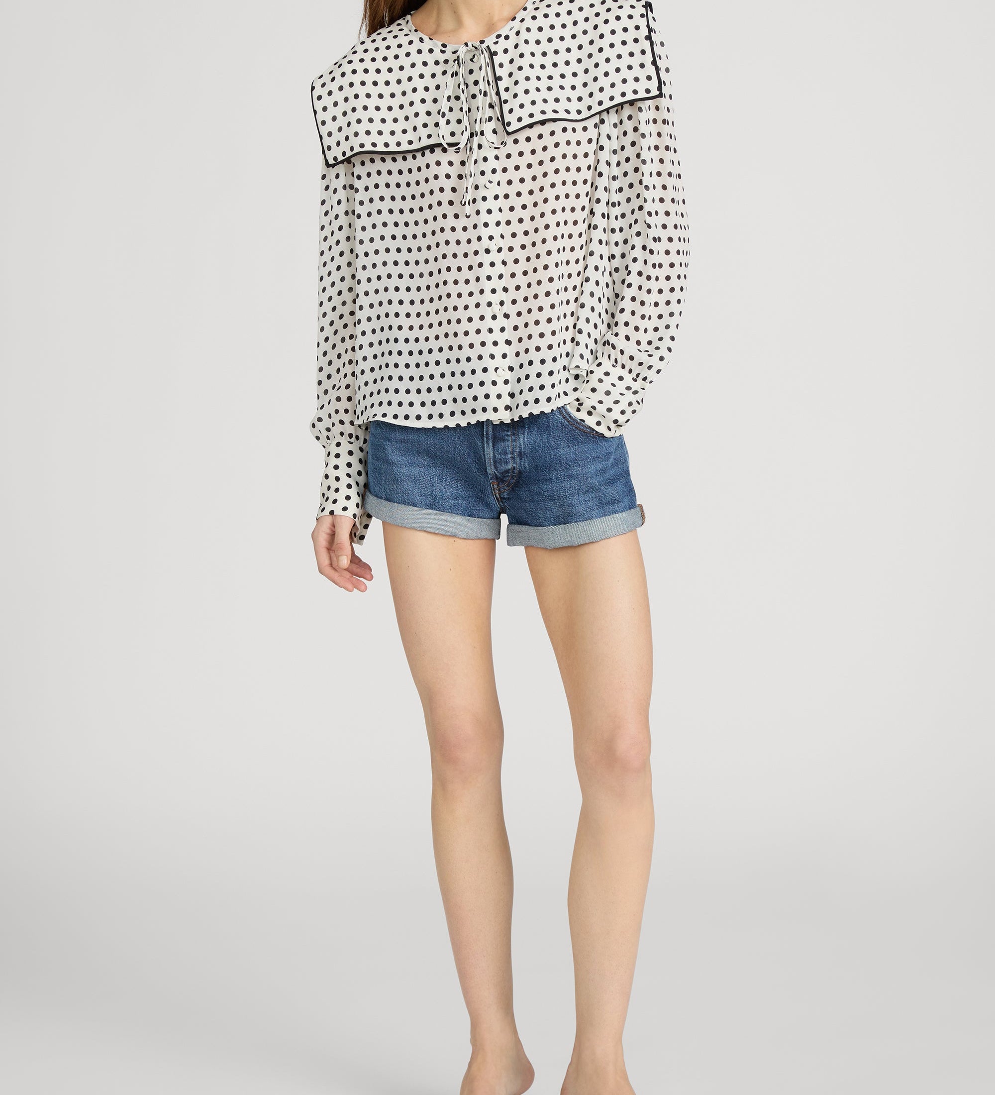 FRAME - The Polka Dot Fleet Blouse