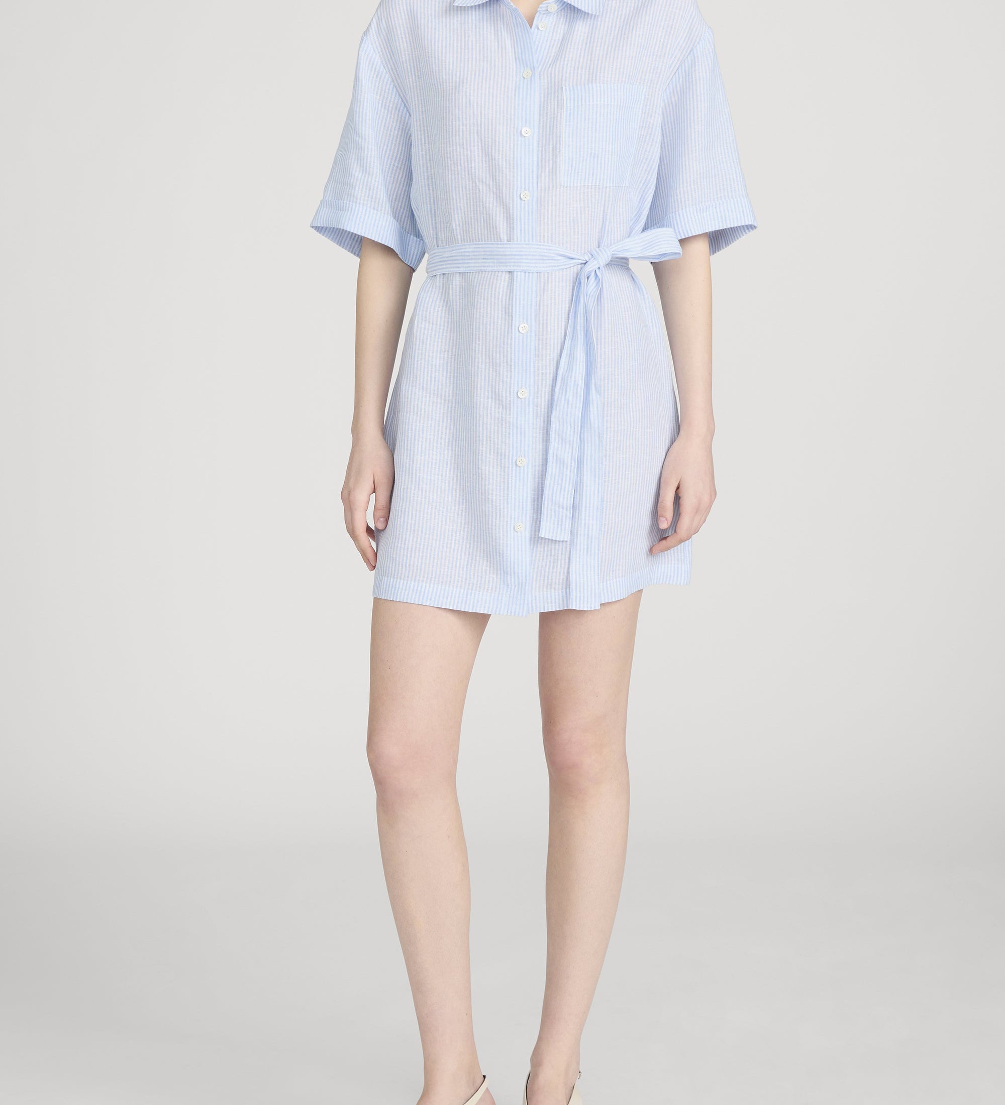 FRAME - The Linen Belted Dress Chambray