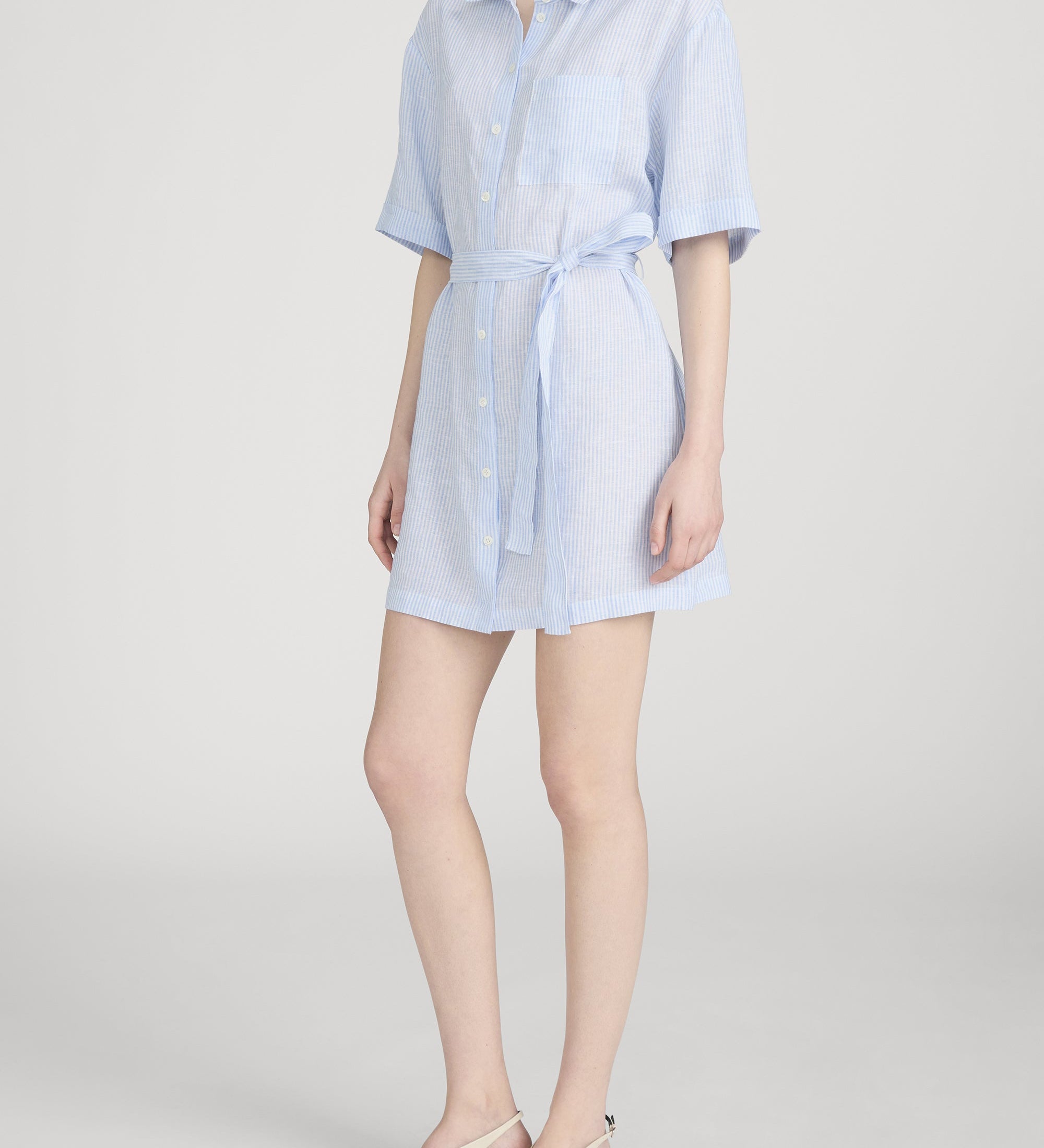 FRAME - The Linen Belted Dress Chambray