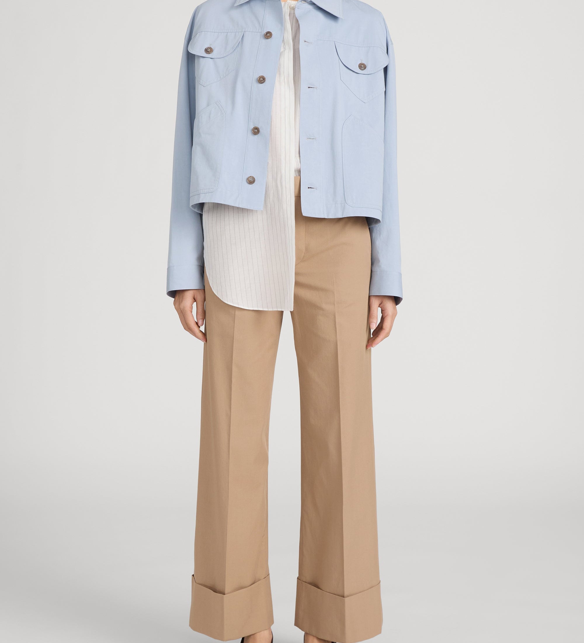 FRAME - The Cuffed Slim Palazzo Trouser