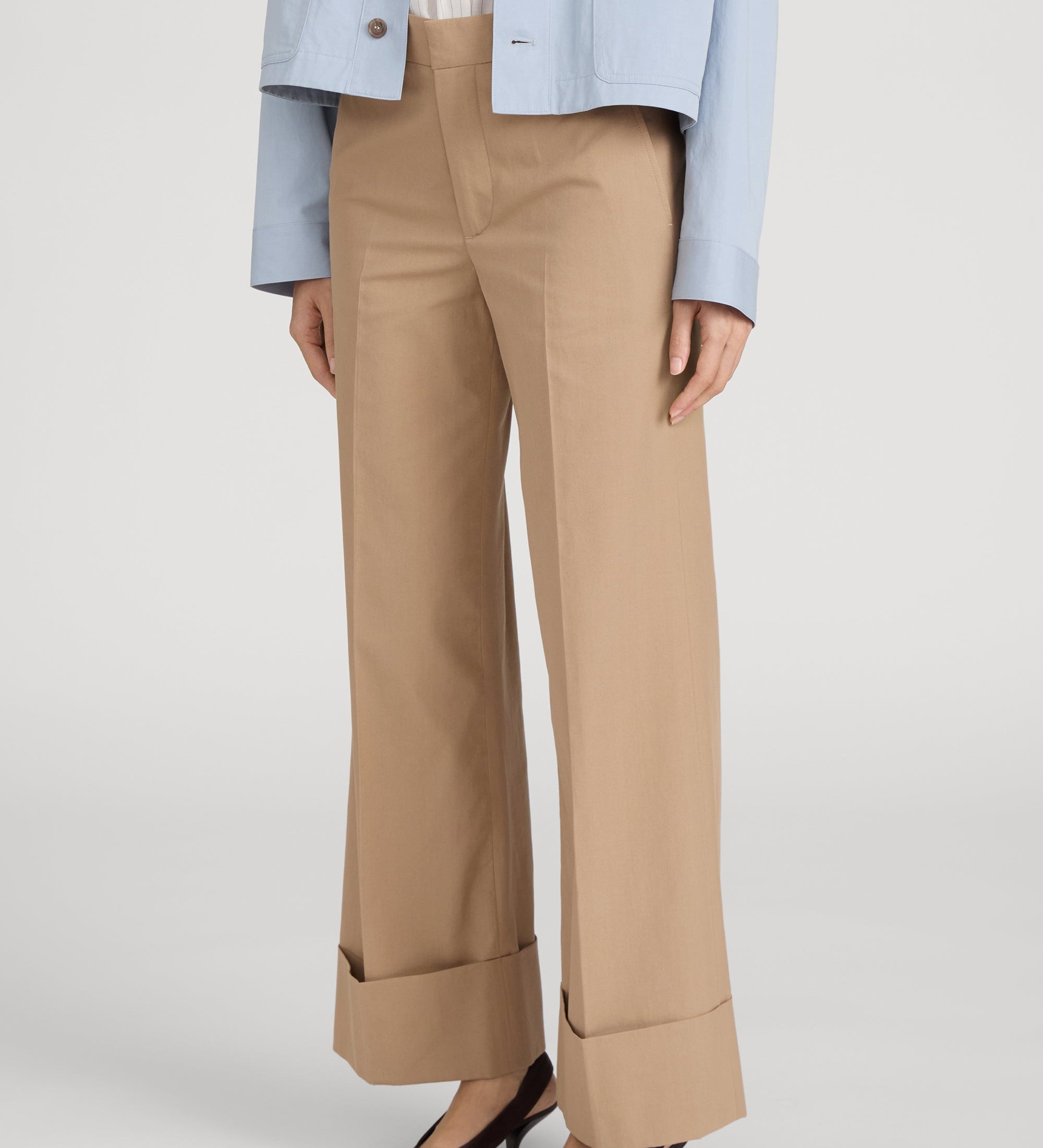 FRAME - The Cuffed Slim Palazzo Trouser
