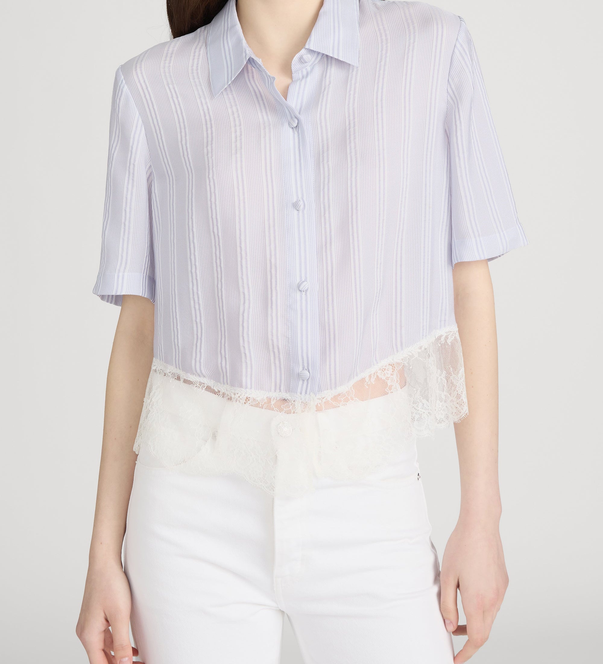 FRAME - The Stripe Lace Shirt