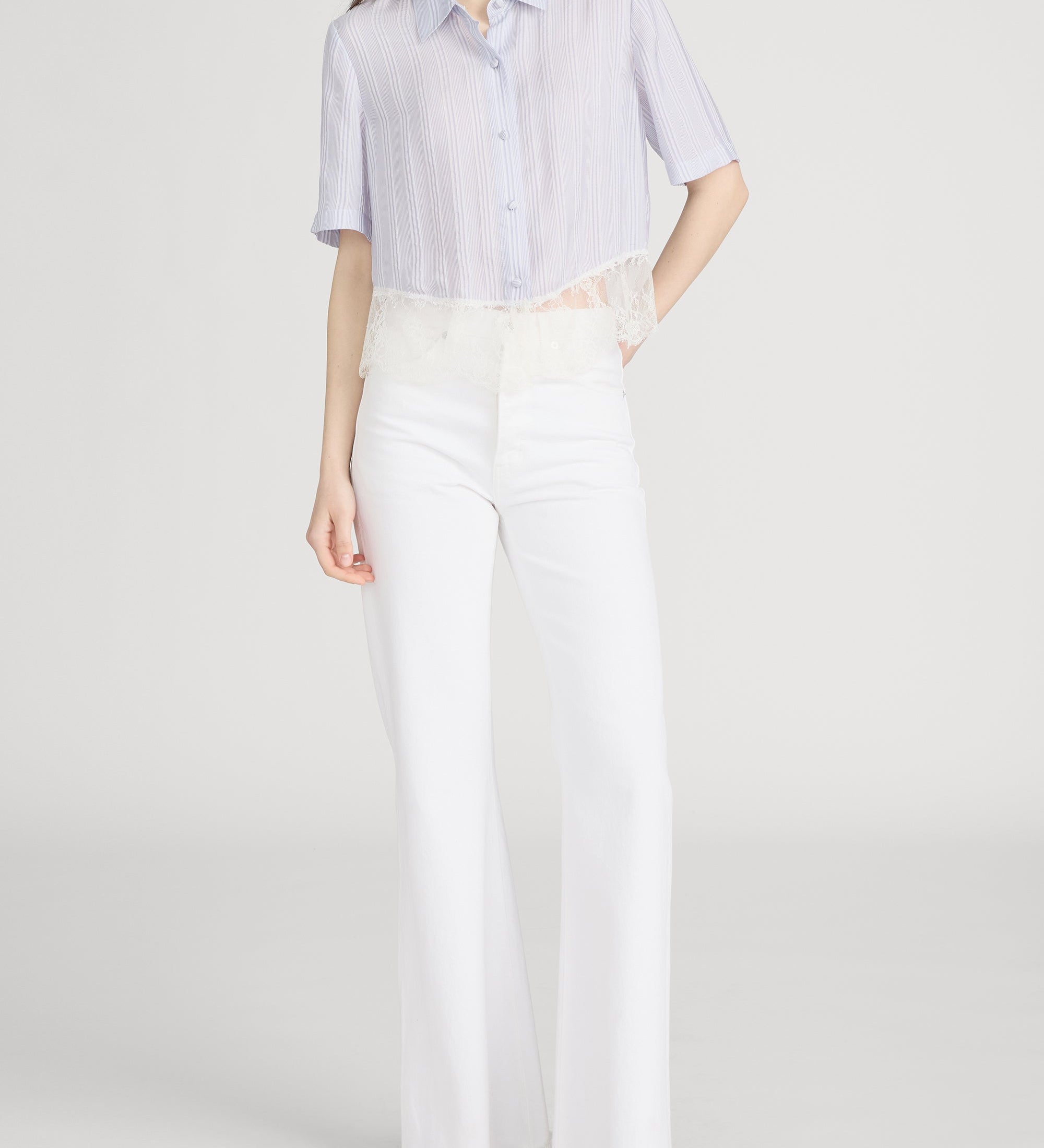 FRAME - The Stripe Lace Shirt
