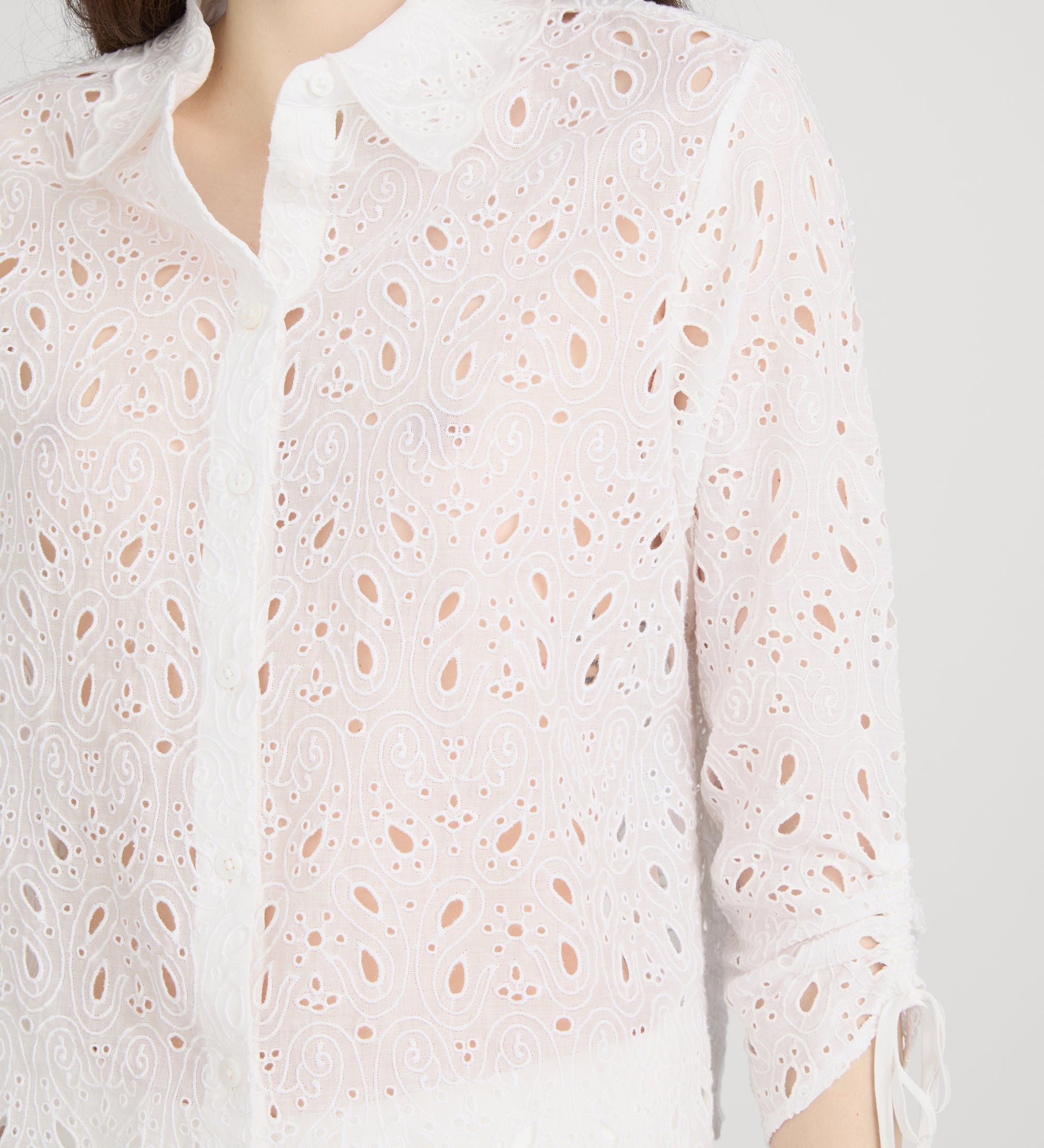 FRAME - The Paisley Eyelet Cinch Sleeve Shirt