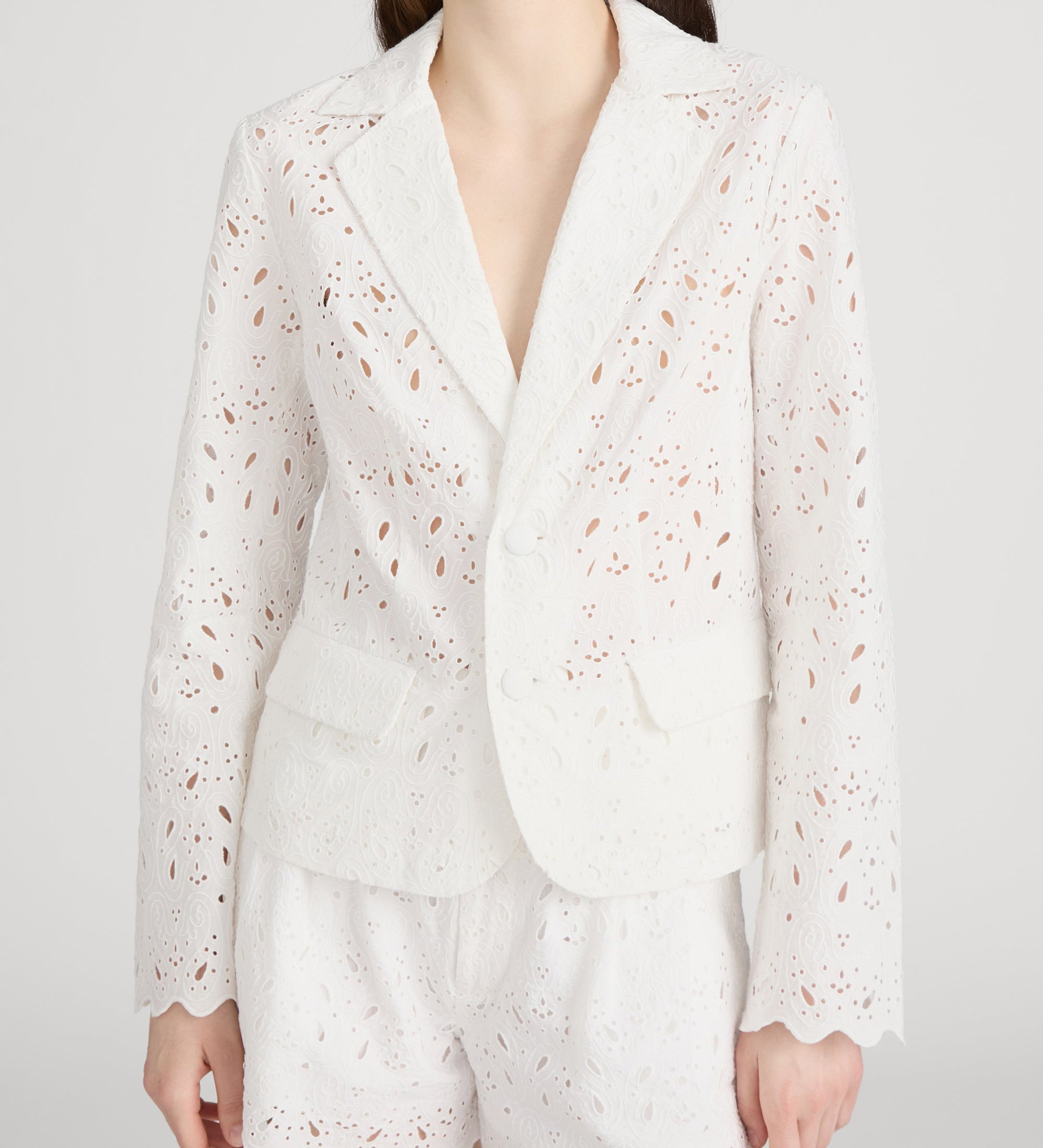 FRAME - The Paisley Eyelet Classic Blazer