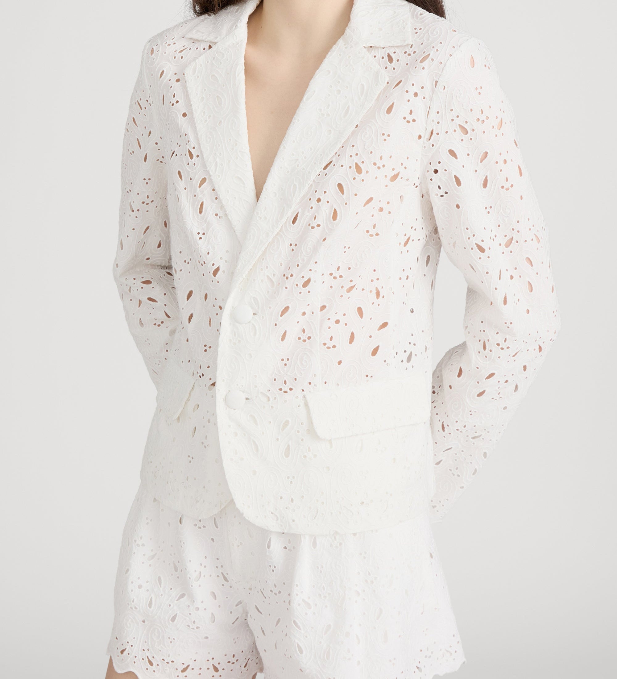 FRAME - The Paisley Eyelet Classic Blazer