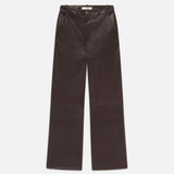 FRAME - Relaxed Leather Trouser -- Chocolate Brown