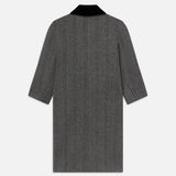 FRAME - Long Herringbone Coat -- Black Multi