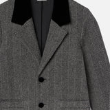 FRAME - Long Herringbone Coat -- Black Multi