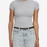 FRAME - The Rib Baby Tee -- Heather Grey