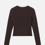 FRAME - The Mesh Trim Rib Henley -- Coffee