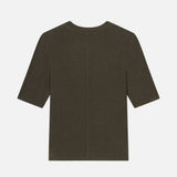 FRAME - The Heather Rib Crew Tee -- Rich Military Heather