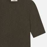 FRAME - The Heather Rib Crew Tee -- Rich Military Heather
