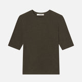 FRAME - The Heather Rib Crew Tee -- Rich Military Heather