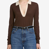 FRAME - The Two Tone Polo -- Coffee Multi
