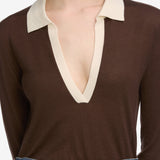 FRAME - The Two Tone Polo -- Coffee Multi