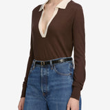 FRAME - The Two Tone Polo -- Coffee Multi