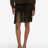 FRAME - The Saddle Skirt -- Black