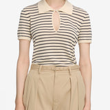 FRAME - The Keyhole Polo -- Cream Multi
