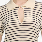 FRAME - The Keyhole Polo -- Cream Multi