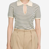 FRAME - The Keyhole Polo -- Cream Multi