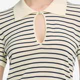 FRAME - The Keyhole Polo -- Cream Multi