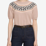 FRAME - The S/S Cashmere Fairisle -- Pink Sand