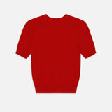 FRAME - The Ladder Pointelle Sweater -- Bright Raspberry