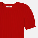 FRAME - The Ladder Pointelle Sweater -- Bright Raspberry