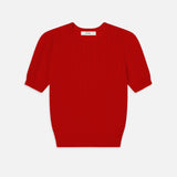 FRAME - The Ladder Pointelle Sweater -- Bright Raspberry