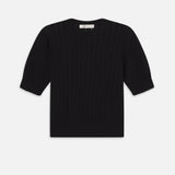 FRAME - The Ladder Pointelle Sweater -- Black