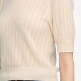 FRAME - The Ladder Pointelle Sweater -- Cream
