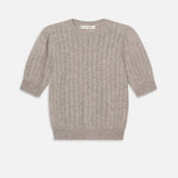 FRAME - The Ladder Pointelle Sweater -- Light Heather Grey