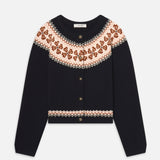 FRAME - The Cashmere Fairisle Cardi -- Navy