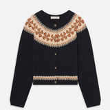 FRAME - The Cashmere Fairisle Cardi -- Navy